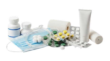 Materiais medicos hospitalares - luvas, seringas, medicamentos, descartaveis